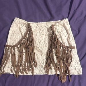 Lace and Fringe skirt